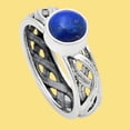 thumbnail image 5 of Natural Lapis Lazuli - Afghanistan 925 Sterling Silver Ring s.9 Jewelry R-1161 AGR1009_G_9, 5 of 6