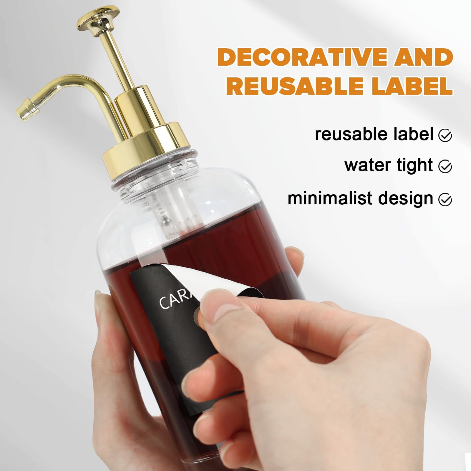 Coffee Syrup Dispenser For Bar Bottles With Pump 16.9 Fl Oz Glass Honey Bottle 3 Pack