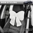 thumbnail image 3 of Furry Bow Car Headrest Pillow 1-Pack Soft Comfortable Car Neck Pillow Fatigue Relief Universal Headrest Pillows for Women Cars Interior Accessories, 3 of 7