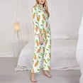 thumbnail image 3 of Lsque Vegan Fruit Carrot Pattern Long Sleeve Pajama Set for Women - Soft 2-Piece Sleepwear and Loungewear Set with Pockets, Comfy Nightwear-X-Large, 3 of 7