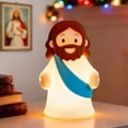 thumbnail image 5 of Jesus Night Light Rechargeable Bedside Night Light Dimmable Silicone LED Light Ideal for Religious Gatherings, Gifts for Sunday School, Baptism Presents, Easter Egg Decorations (blue), 5 of 5