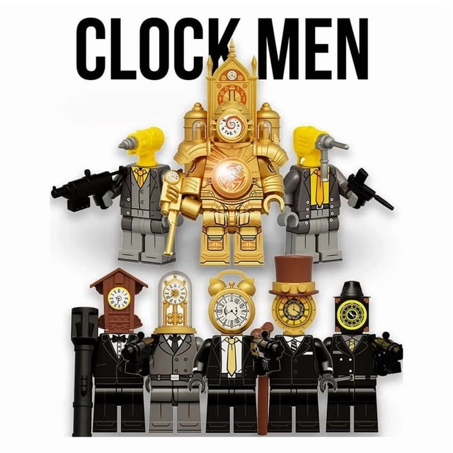 Aventura en Bloques: Set de 9 Figuras de Héroes de Acción – Hombre Reloj y Hombre TV, Juguetes de Construcción para Niños y Coleccionistas
