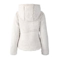 thumbnail image 4 of Hat and Beyond Women's Reversible Comfortable Lounge Fleece Sherpa And Puffer Jacket With Hood, 4 of 5