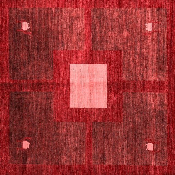 Ahgly Company Indoor Square Abstract Red Modern Area Rugs, 4' Square