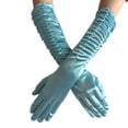 thumbnail image 2 of Long Gloves Costume Women Long Satin Opera Gloves Elbow Length, 2 of 4