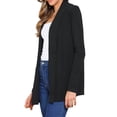 thumbnail image 4 of Cárdigan de punto INSPIRE CHIC para mujeres, de frente abierto, manga larga, ligero, suéter, ropa casual, XS Negro, 4 of 6