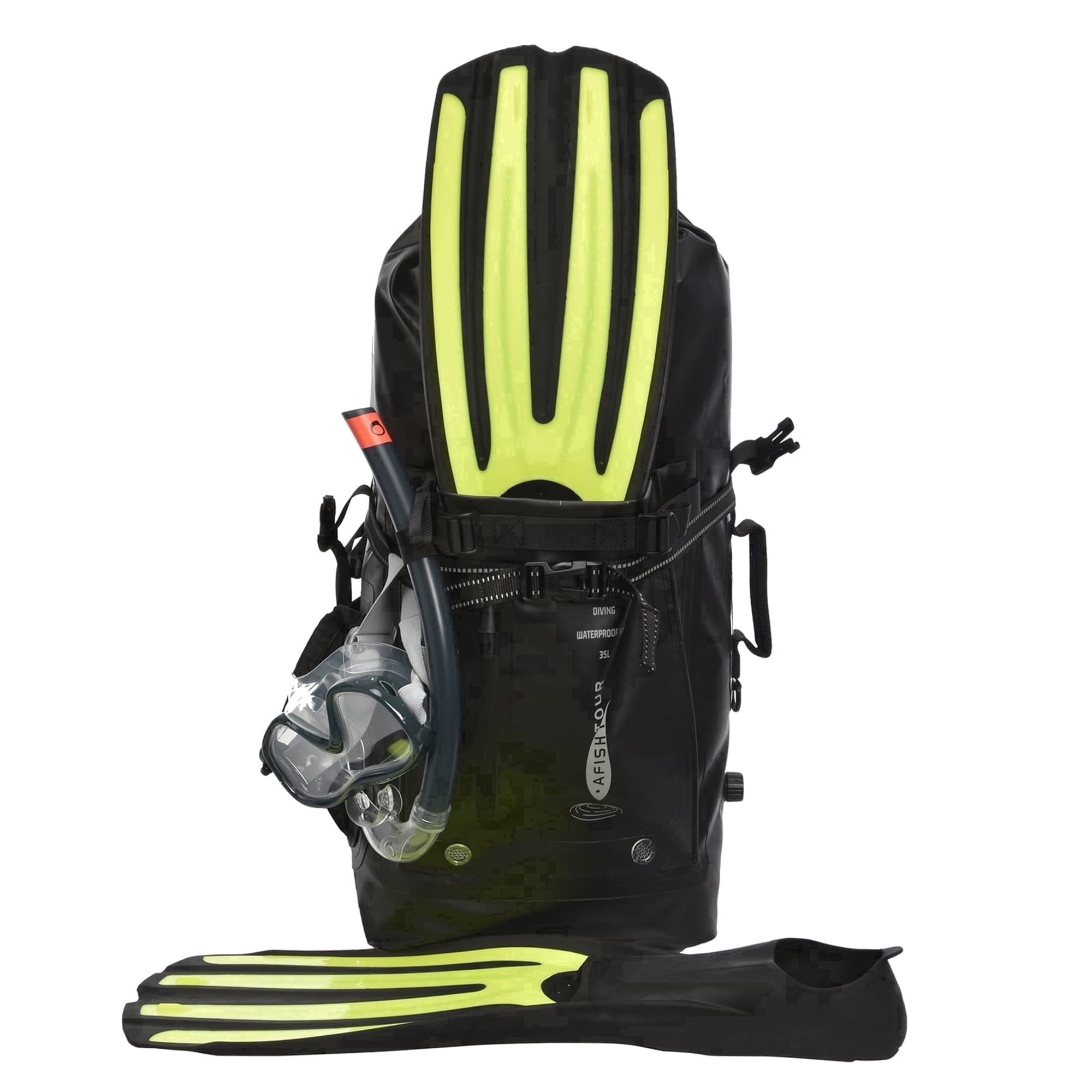 AFISHTOUR Dry Bag Waterproof Backpack, 35L Heavy Duty Roll Top Floating Dry Backpack for Kayaking, Hiking, Camping, Travel (Black)