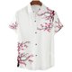thumbnail image 3 of Camisa de hombre con estampado 3D de flor de cerezo de estética japonesa, camisa clásica de manga corta de moda casual blanca pura, talla grande 2024, 3 of 5