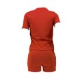 thumbnail image 3 of VISgogo Conjunto de 2 piezas para mujer, camiseta de manga corta con cuello redondo de color sólido, pantalones cortos de cintura elástica a juego VISgogo moda, 3 of 4