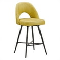 thumbnail image 3 of Weston Home Krista 24" Metal Swivel Mid Back Counter Stools, Set of 2, Yellow, 3 of 10