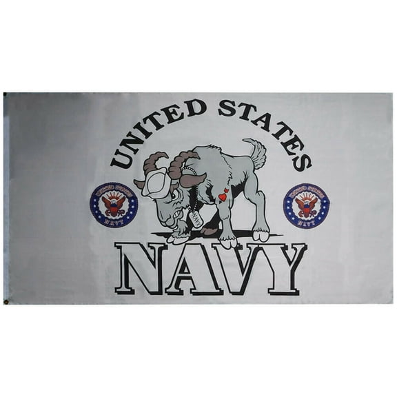 USN US U.S. United States Navy Mascot White 3x5 3'x5' Polyester Flag Banner