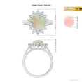 thumbnail image 6 of Angara Natural Opal Ring - Princess Diana Inspired 1.45 ct Opal Ring with Diamond Halo for Women | October Birthstone Jewelry | 14K White Gold Opal Ring (Ring Size = 3), 6 of 10