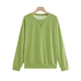 thumbnail image 4 of hotojiny Women's Long Sleeve Crewneck Sweatshirts Solid Color Casual Loose Lightweight Pullover Fall Clothes for Women 2040 Womens Clothes, 4 of 4