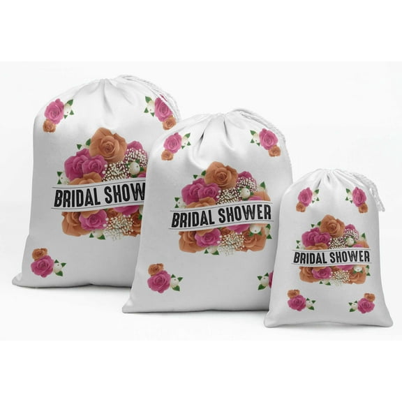 Darling Souvenir White Floral Bridal Shower Party Supplies Favor BagsÂ&nbsp;JewelryÂ&nbsp;Pouches 15 Pieces