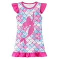 thumbnail image 5 of WIBACKER Girls Nightgowns 3-9 Years Flutter Short Sleeves Nightdress Kids Sleepwear Mermaid Pajamas for Little Girls, 5 of 7