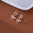 thumbnail image 6 of Faty-T Solid 925 Sterling Silver Bow Drop Hoop Earrings for Women Teens Bowknot Hoop Earrings Huggie Ribbon Earrings, 6 of 15