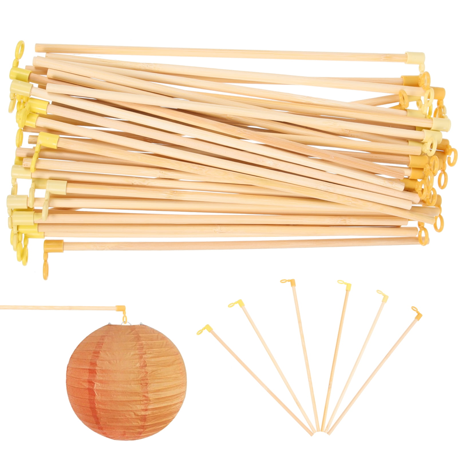 35Pcs Wooden Lantern Sticks Handheld Lantern Sticks Paper Lantern Poles