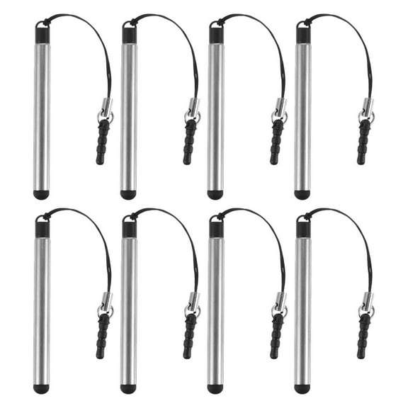 WORGEOUS 8pcs Capacitive Mini Stylus Universal Touch Screen Pen Touchscreen Portable Stylus Pen With Lanyard Tether For Touchscreen Devices Phones Tablets