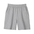 thumbnail image 2 of CPNG Boys and Girls Casual Knit Shorts Summer Lightweight Solid Color Elastic High Waist Pull-on Shorts(Grey,11-12 Years), 2 of 7
