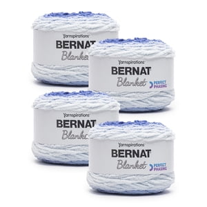 Bernat Blanket Perfect Phasing Yarn, Dark Blue, 4 Pack