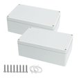 thumbnail image 1 of Junction Box Waterproof Plastic Project Box IP65 Plastic Project Box Electrical Box Enclosure Gray White 7.87"x 4.72"x 2.95"(200 x 120 x 75mm)(2Pcs), 1 of 7