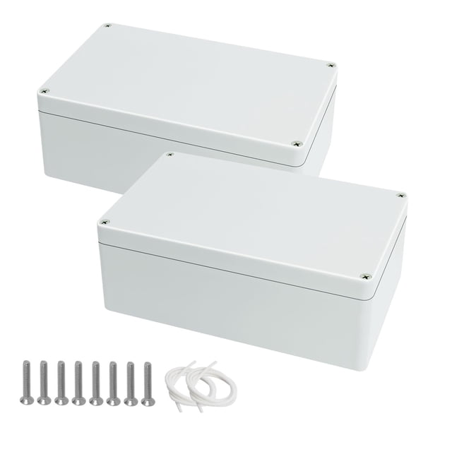 Junction Box Waterproof Plastic Project Box IP65 Plastic Project Box Electrical Box Enclosure Gray White 7.87"x 4.72"x 2.95"(200 x 120 x 75mm)(2Pcs)