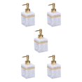 thumbnail image 2 of Ruiboury Distributeur de Savon en Résine Réutilisable pour Table Cuisine Douche Shampoing Salle de Bain Blanc 250ml 5Ensemble, 2 of 6