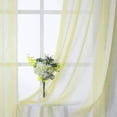 thumbnail image 3 of Sheer Curtains, Room Decorative Vertical Stripe Voile Grommet Sheer Curtain Panels Yarn Dyed Faux Linen Textured Semi Sheer Window Drapes for Bedroom, 55"W x 54"L, 2 Panels,Yellow, 3 of 7