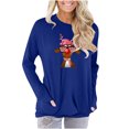 thumbnail image 1 of Mujeres Tallas grandes Casual Cuello redondo Suelto Impreso Bolsillo Manga larga Tops Mujer Blusa Fridja bvmnju3237, 1 of 5