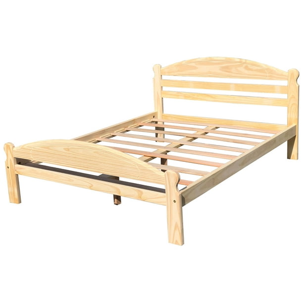Full Size Bed Wood Solid Pine Wooden, Unfinished King Bed