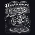 thumbnail image 3 of Tee Hunt Highway Legend Route 66 T-Shirt Biker American Tradition Chopper Mens Shirt, Charcoal, Small, 3 of 5