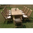 thumbnail image 4 of Teak Dining Set:10 Seater 11 Pc - 117" Rectangle Table And 10 Marley Reclining Arm Chairs Outdoor Patio Grade-A Teak Wood WholesaleTeak #WMDSMRd, 4 of 4