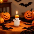 thumbnail image 6 of 2 Pieces Halloween Ghost Shaped Wax Candles, Cute Solid Paraffin Scented Decorative Table Ornament, Spooky Holiday Party Favors for Fireplace Mantel Dining Table, Festive Home Accent Gift Box Set, 6 of 7