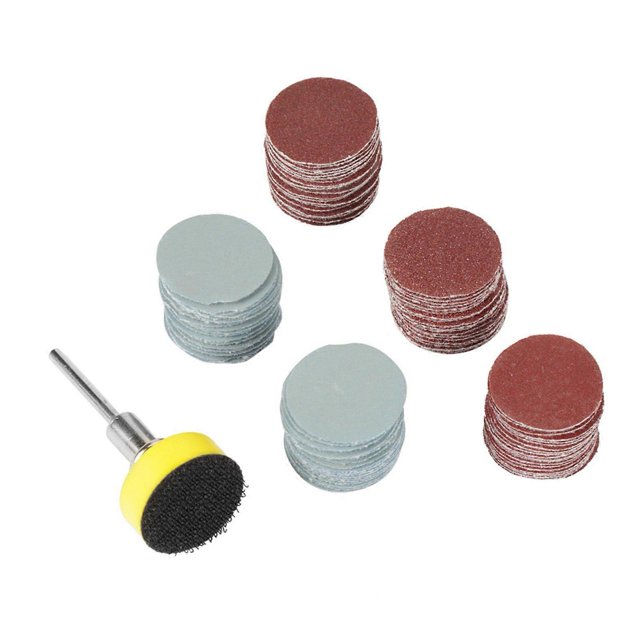 High quality 100pcs 25mm mixed sand + 1pc 1" 1/8" handle diameter grinding disc
