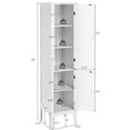 thumbnail image 4 of Giantex High Storage Bathroom Cabinet, Freestanding Slim Organizer,  Linen Tower Narrow Floor Cabinet, White, 4 of 10