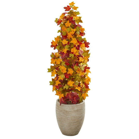 Nearly Natural 42in. Autumn Maple Artificial Tree in Sand Colored Planter