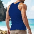 thumbnail image 4 of Npasoilc Summer Knit Ribbed Tank Tops for Men Sleeveless Round Neck Button Pullover Vest Lightweight Breathable Muscle Shirts Casual Gym Athletic Shirts, 4 of 7