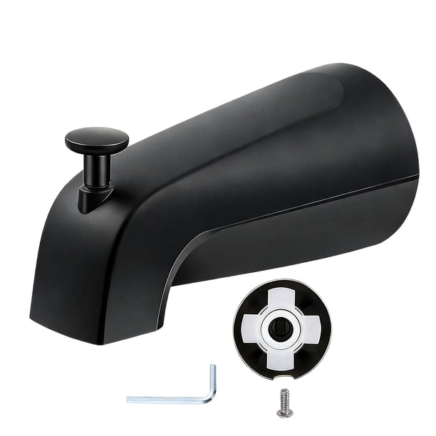 Advancent Salida de bañera con estructura metálica de acero inoxidable, diseñada para una conexión suave con tubería de agua de 1/2 pulgada. Juegos de accesorios de baño negro