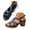 D-Blue, variant on Women's Summer Heels Open Toe Trendy Party Sandals Ankle Strap Outdoor Travel Work Pumps Ladies Chunky Block Heel Shoes Black 6