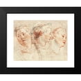 thumbnail image 2 of Jean-Antoine Watteau 14x12 Black Modern Framed Museum Art Print Titled - Three Studies of the Head of a Woman, 2 of 5