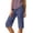7# Navy, variant on Bermuda Shorts for Women Linen Shorts Knee Length Pull On Casual Summer Capri Pants Long Shorts Khaki S 13" Inseam