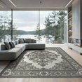thumbnail image 2 of ODIKA 6'x9' Washable Area Rug Non-Slip, Chair-Friendly, Beige Symmetrical Cream Interlocking Dusty Details Entryway for Dining Room, Under Table, Office Décor, 2 of 7