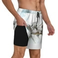 thumbnail image 2 of Yiaed Running White Horses Print Mens Swim Trunks Bathing Suit Compression Liner Beach Swim Shorts Swimwear Quick Dry Zipper Pocket No-Chafing Board Short-Medium, 2 of 6