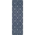 thumbnail image 2 of SAFAVIEH Dhurries Slater Geometric Runner Rug, Navy/Ivory, 2'6" x 12', 2 of 10