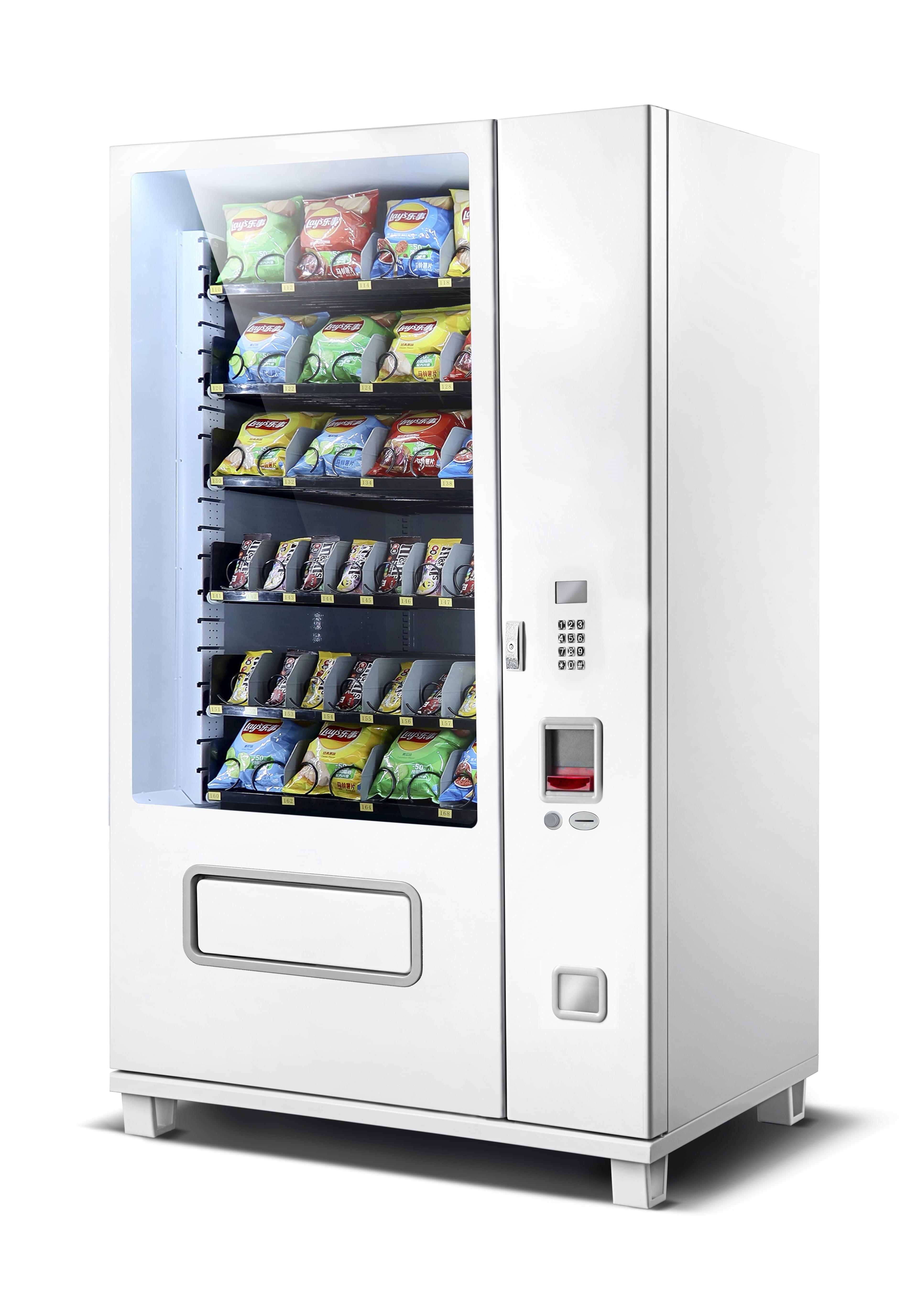EPEX F632 Large Snack Vending Machine with LED Glass Front- White