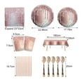 thumbnail image 6 of Rose Gold Dinnerware Set Party Supplies - Rose Gold Paper Plates/Tableware/Cutter/Fork/Spoon/Cutlery Disposable Dinnerware Sets for Birthday Thanksgiving Christmas, 6 of 8
