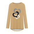 thumbnail image 4 of Long Sleeve Shirts for Women Dressy Casual Crew Neck Hem Flowy Tops Color Block Geometry Printed Oversized Loose Tunic Shirts Graphic Tees for Spring Fall #B06-Orange S, 4 of 4