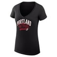 thumbnail image 2 of Women's G-III 4Her by Carl Banks Black Portland Trail Blazers Filigree Logo V-Neck Fitted T-Shirt, 2 of 3