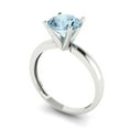 thumbnail image 2 of 1.5 ct Round Cut Simulated Blue Diamond Solitaire Engagement Ring for Women in 18K White Gold, 2 of 5