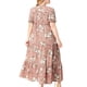 thumbnail image 5 of Vestido Corto de Verano con Cuello en V de Manga Corta Impreso, Vestido de Moda Casual para Mujeres, 5 of 5